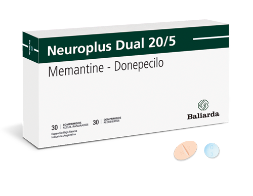 Neuroplus Dual_20-5_10.png Neuroplus Dual Memantine Donepecilo demencia Enfermedad de Alzheimer Donepecilo memoria. Neuroplus Dual Memantine Neuroprotector olvidos
